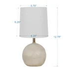 Mainstays 12.75 Inch White Ball Table Lamp with White Linen Shade - Image 4