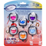 Air Jungles Car Air Freshener Clip, 6 Variety Vent Clips, 4ml Each, Long Lasting Air Freshener for Car, Up to 180 Days Car Refresher Odor Eliminator