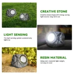 DAYBETTER Solar Rock Lights Outdoor, 1 Pack Super Bright Solar Spot Lights Outdoor - Image 2