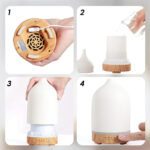 DAYBETTER Essential Oil Diffuser, Mother's Day Gifts 250ML Ceramic Aroma Humidifiers with 7 Colors Lights, 3 Mist Mode and Waterless Auto Shut-Off for Large Room Car - Image 4