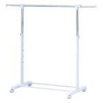 Mainstays Adjustable Metal Rolling Garment Clothes Rack, Chrome & White