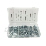 Hyper Tough Zinc Plated Steel Self Drilling Screw Set with Clear Case, 180 Piece