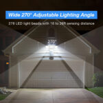DAYBETTER Solar Lights Outdoor, 4 Heads 3000LM IP65 Waterproof Motion Sensor Security Lights with 278 LEDs, 3 Modes 270° Wide Angle Solar Outdoor Lights for Yard Garden Garage Porch (2 Pack) - Image 4