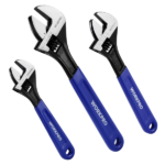 WORKPRO 3-Piece Adjustable Wrench Set, 6in, 8in & 10in Wrenches with Ergonomic Grip for Home, Garage, Workshop