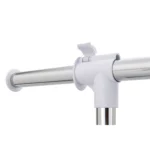 Mainstays Adjustable Metal Rolling Garment Clothes Rack, Chrome & White - Image 4