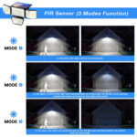 DAYBETTER Solar Lights Outdoor, 4 Heads 3000LM IP65 Waterproof Motion Sensor Security Lights with 278 LEDs, 3 Modes 270° Wide Angle Solar Outdoor Lights for Yard Garden Garage Porch (2 Pack) - Image 3