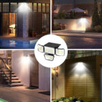 DAYBETTER Solar Lights Outdoor, 4 Heads 3000LM IP65 Waterproof Motion Sensor Security Lights with 278 LEDs, 3 Modes 270° Wide Angle Solar Outdoor Lights for Yard Garden Garage Porch (2 Pack) - Image 2