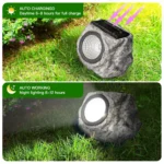 DAYBETTER Solar Rock Lights Outdoor, 1 Pack Super Bright Solar Spot Lights Outdoor - Image 6